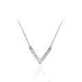 High Quality Cheap V Shape diamond pendant necklace fake diamond cubic zirconia necklace